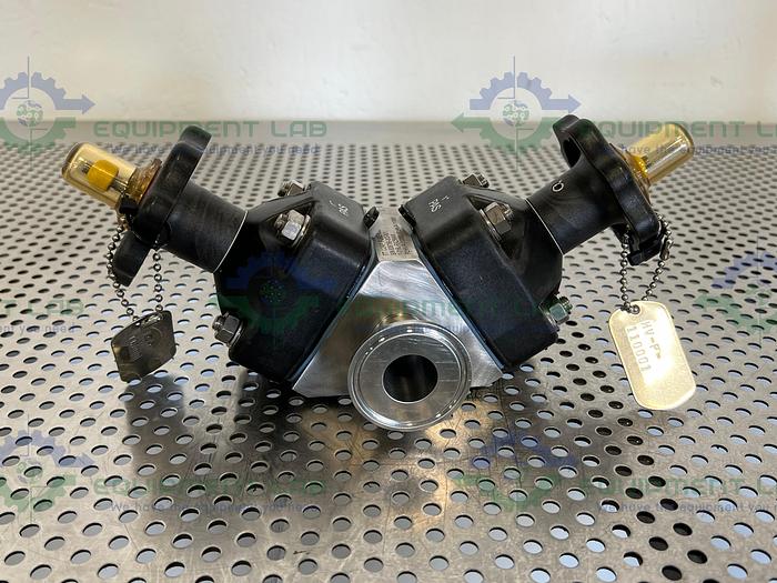 Used ITT  Pure-Flo 1-316L-RA25MAX 3- Way Diaphragm Valve w/ 1" Sanitary Fitting