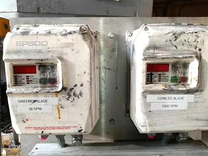 Used 5 GALLON COWLES DUAL SHAFT MIXER - MODEL VISCO MAX - S/S WITH LINED MIX CAN