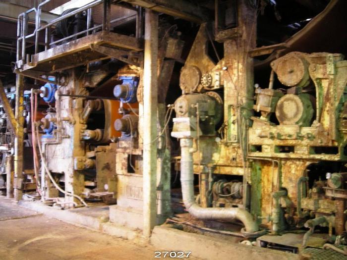Used Horne/Manchester 100" Wide Press Section. Three Nip Double Felted. First Nip Is 400 Pli, Second Nip Is 500 Pli, Third Nip Is 1000 Pli. #27027