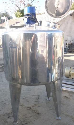 Used Tank, 275 Gallon, 316 Stainless Steel, 48" x 33", Agitated, DT/DB #S743426