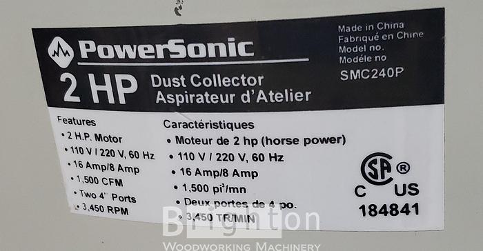 Used PowerSonic SMC240P Dust Collector