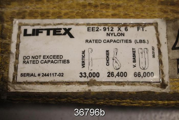 Used Liftex EE2-912 Sling, 6' Length, 12" Width, Vertical 330000, V-Basket 66000 #36796