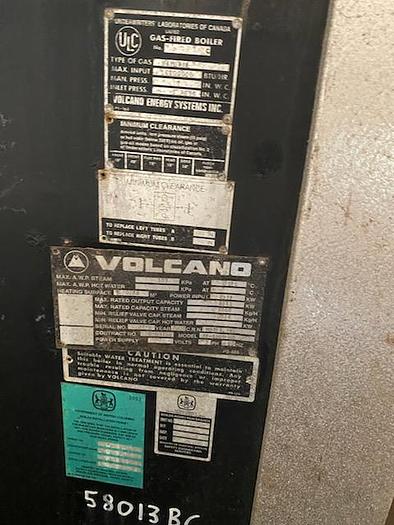 Used 400 HP Volcano Natural Gas Boiler