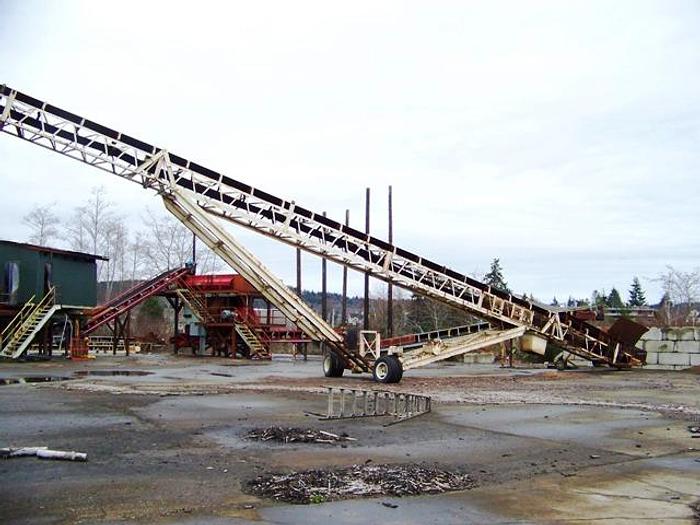 Used 36" x 100' Portable Radial Stacking Conveyor