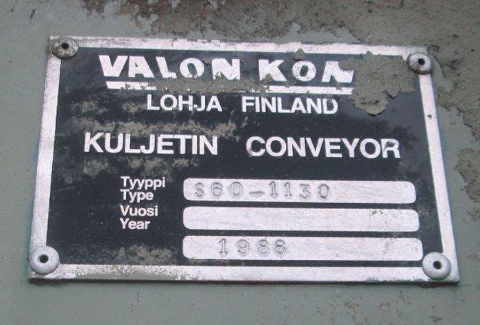 Used 1988 30" Valon Kone Self Centering Debarker Infeed