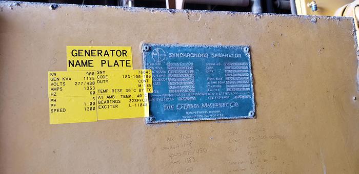 Used CAT GENSET 900KW