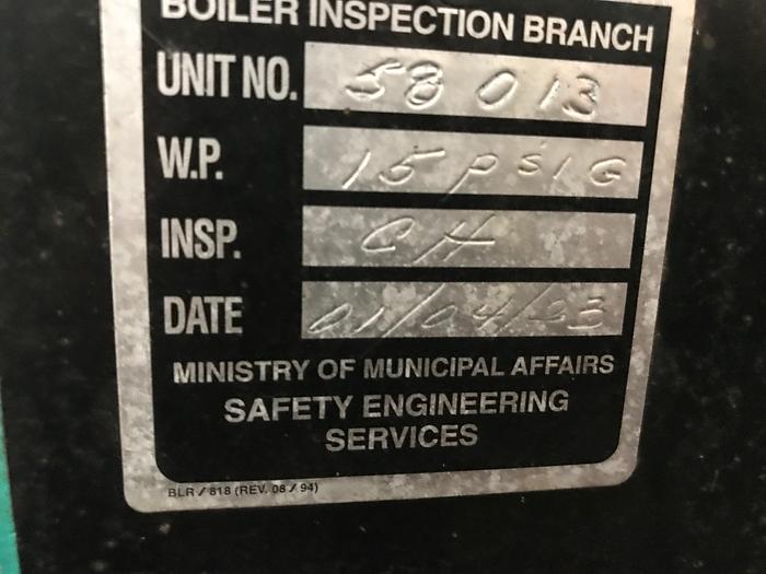 Used 400 HP Volcano Natural Gas Boiler