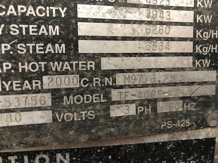 Used 400 HP Volcano Natural Gas Boiler