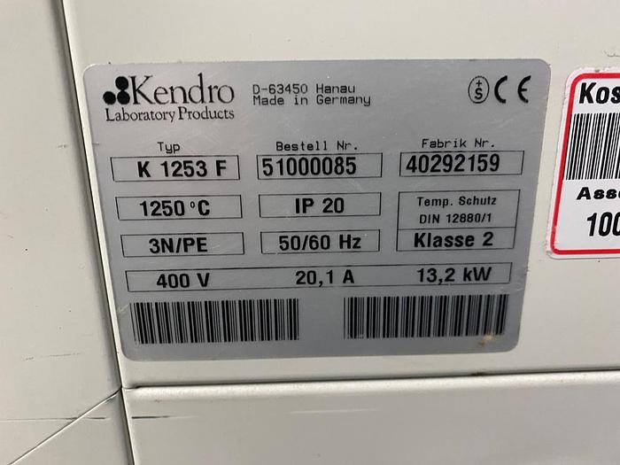 Used Heraeus K 1253 F Furnace Oven