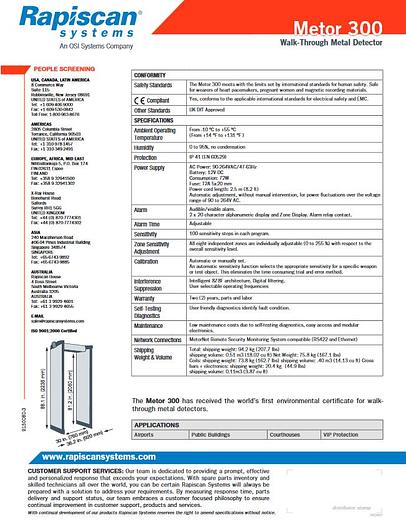 Used Rapiscan Metor 300 EMD