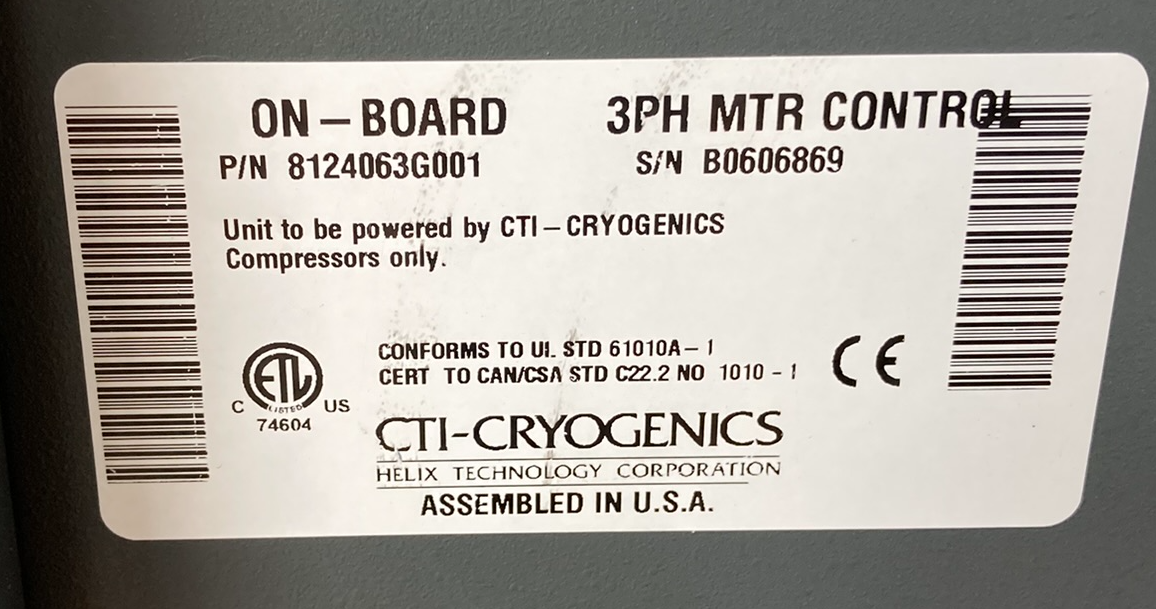 Used CTI-CRYOGENICS 8124063G001 CONTROLLER