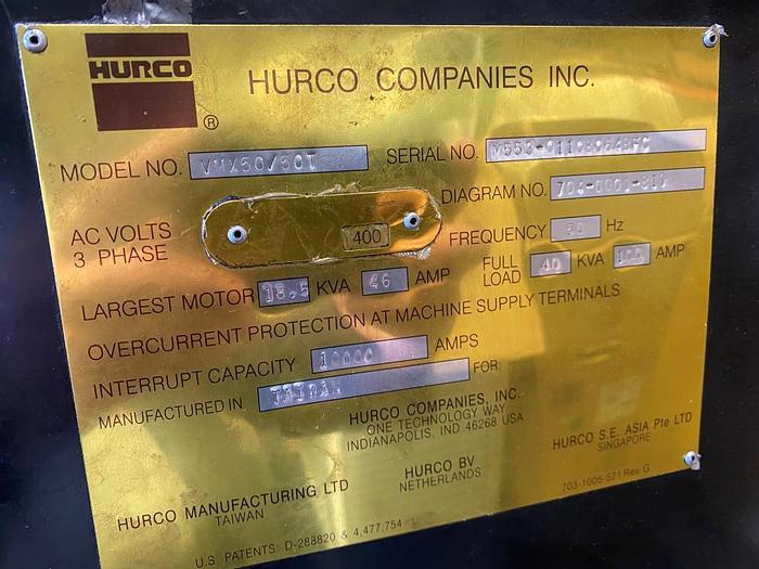 Used 2002 Hurco VMX50/50T Vertical Machining Center