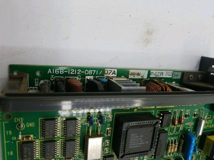 Used Fanuc A16B-1212-0871/07A Power Supply Module. A20B-8001-0120/04B UPS RED