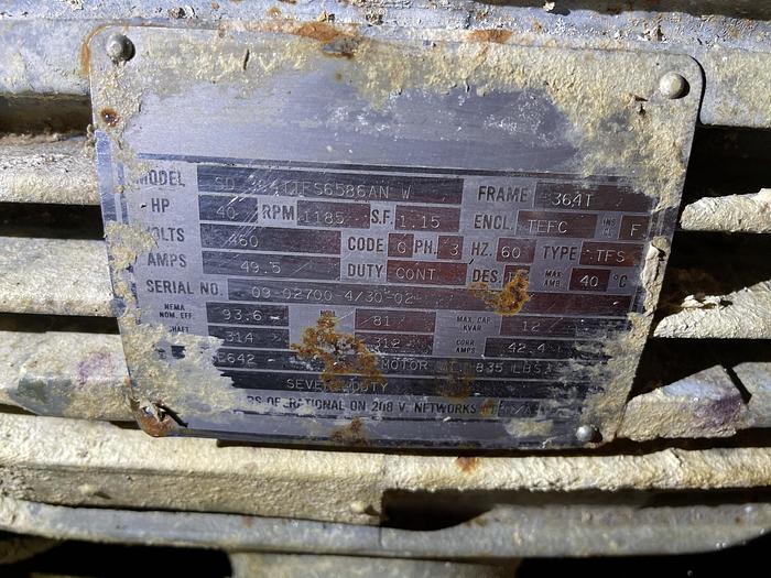 Used GOULDS MDL. 3175S 4 X 6-18 CENTRIFUGAL PUMP  316 S/S  4HP