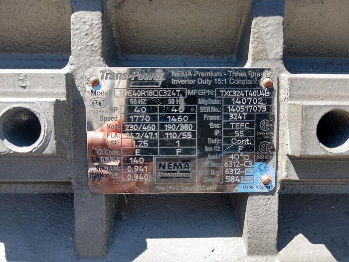 Used Pump, Vacuum, 40 HP, Nash, Mdl SC6, 11" In/4" Out #C741189