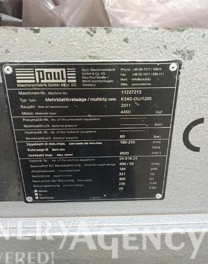 Used 2011 Multi-saw Paul K34G-OU/1200