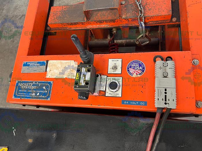 Used Sackett Systems  PJTCB24-V-S Pallet Jack Transfer Cart w/ Raymonf Pallet Jack