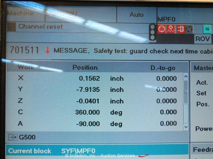 Used 2004 DMG DMC 160U Duo Block 5-Axis CNC Machining Center