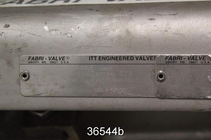 Used Fabri 8" Hand Operated Knife Gate Valve, FV-C6701744800 #36544