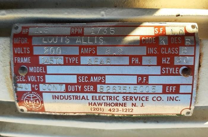 Used Centrifuge, Disc, Separator, Westfalia, Mdl TA1-01-525 #S743762