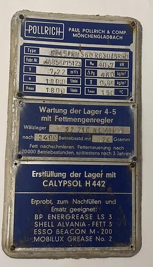 Refurbished POLLRICH suction ventilator with 75 kW motor