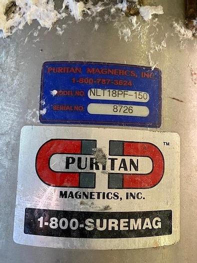 Used PURITAN MDL. NLT18PF-150 LIQUID MAGNET TRAP  316 S/S