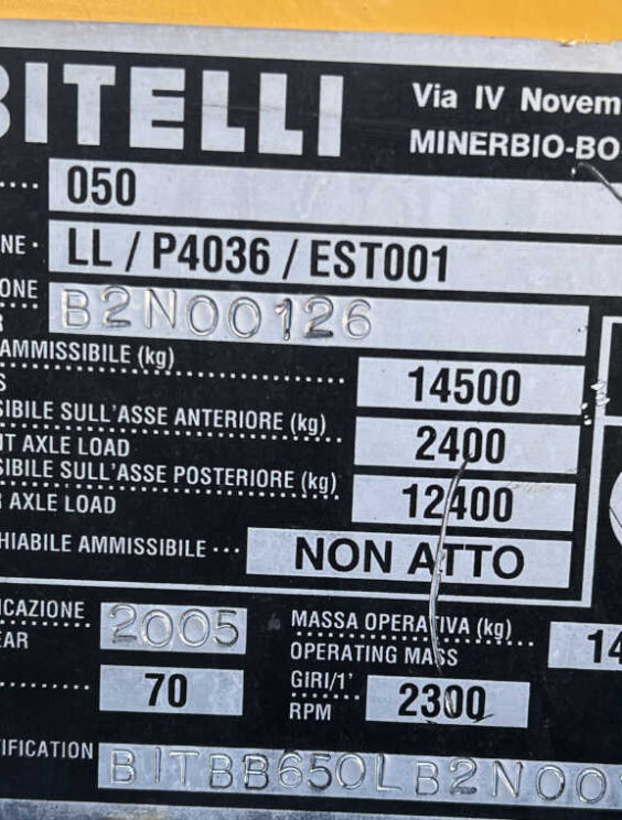 Usado 2005 Bitelli BB 650 DT