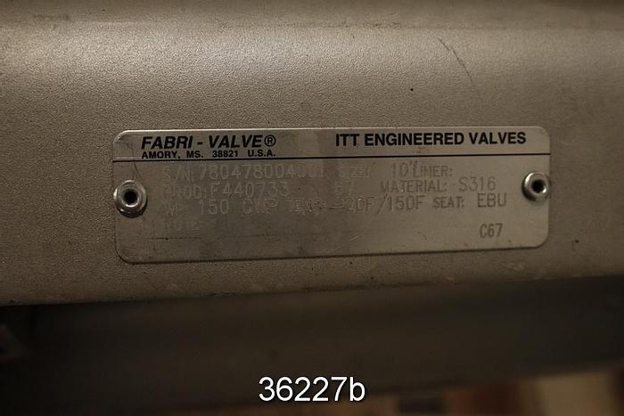 Used Fabri 10" Hand Operated Knife Gate Valve #36227