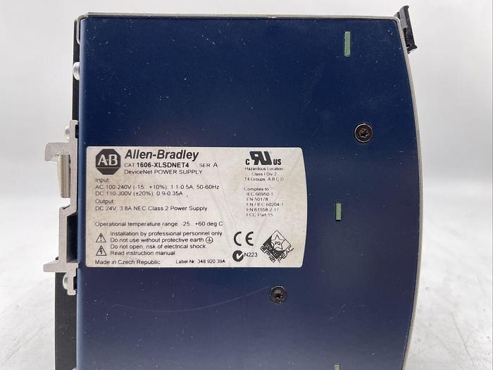 Used ALLEN BRADLEY 1606-XLSDNET4 Ser A POWER SUPPLY