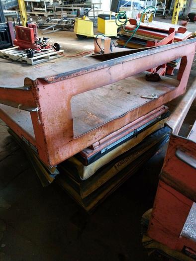 Used KNIGHT 4000 LB 2 Ton Air Pneumatic Lift & Tilt Table 57x52" Top 35 Deg Tilt