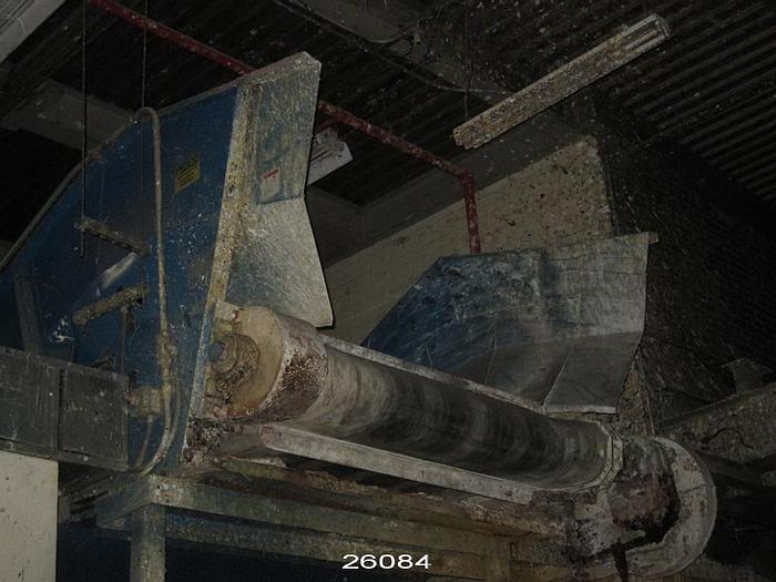 Used Peak Industries  Pulper Feed Conveyor, 34' Long, 68" Width On Belt Between Sidewalls, Rubber Belt With Steel Slats #26084