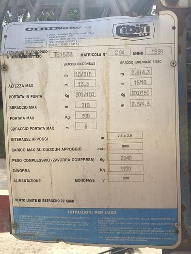 Usato GRU CIBIN TE 15.33