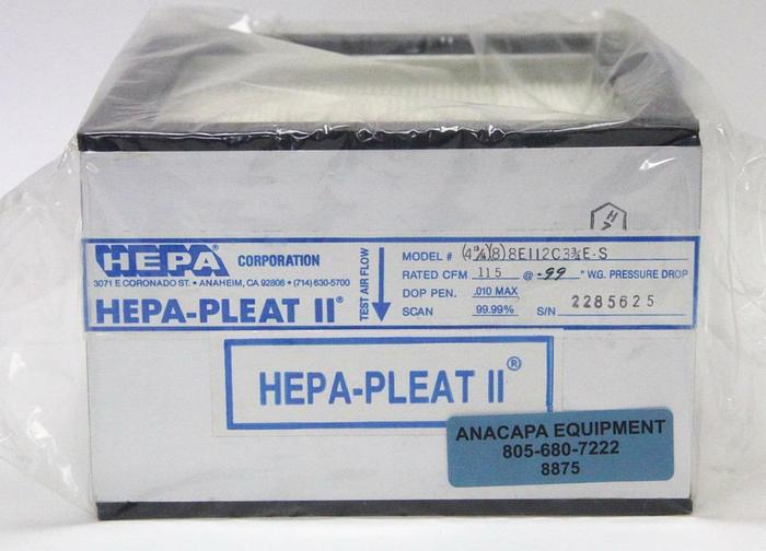 Hepa Filter, Hepa-Pleat II (4 13/16) (8) 8EII2C3¾E-S, 8x8x5.25&#034; New (8875)W