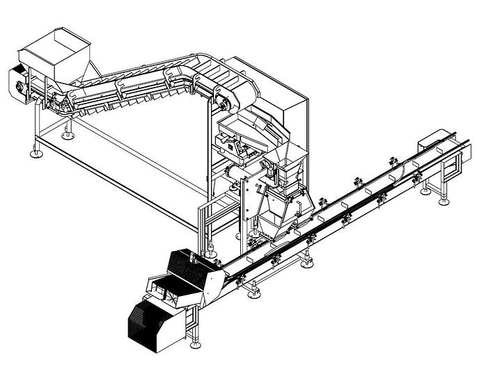 Used Filling Line, Weigh, Tray, Conveyor, Stainless Works, Size B #S742575