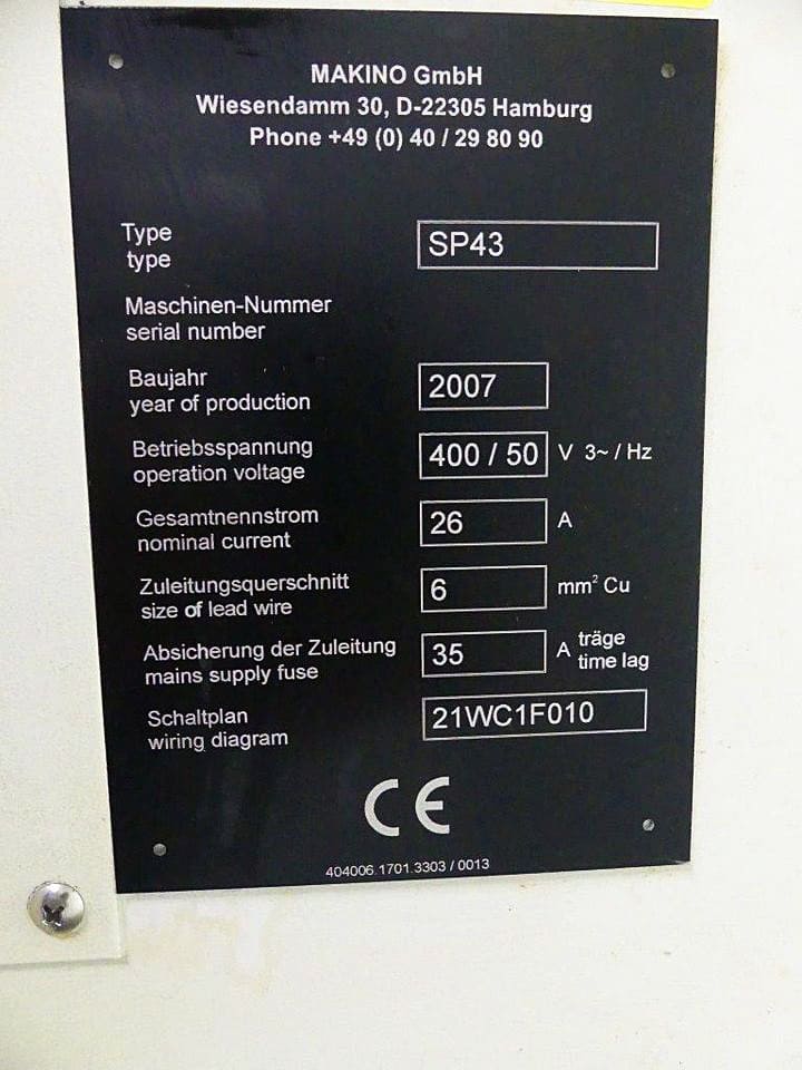 Used Makino SP 43 - 2007