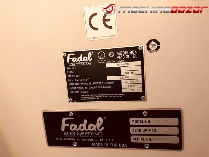 Used 2002 Fadal VMC 3016 L