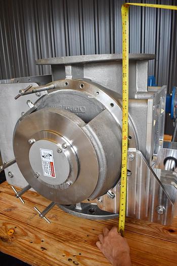 Used USED ROTARY AIR LOCK VALVE, 14'' X 14'', STAINLESS STEEL, UNUSED