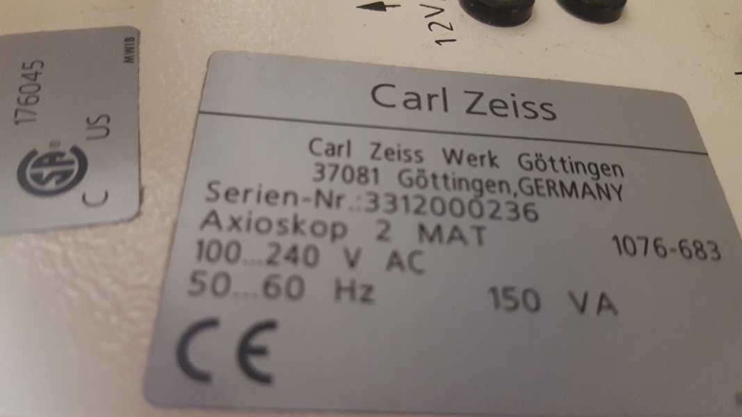 Used Carl Zeiss Axioscope 2 MAT