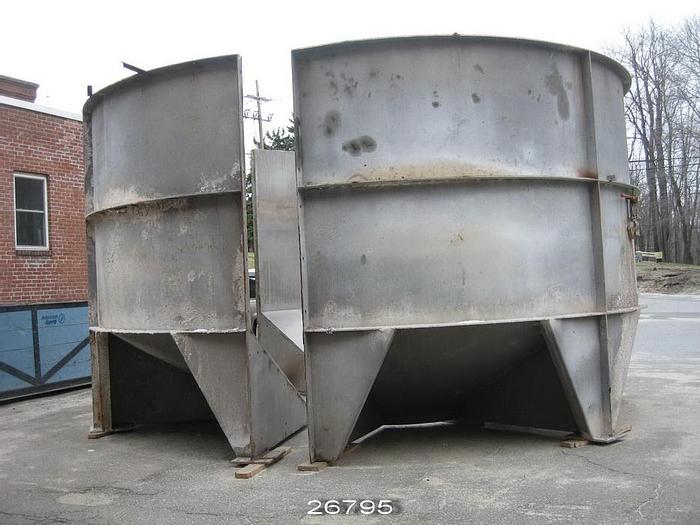 Used Voith Morden 54/43 HOAGV Pulper, 17.5 Feet Diameter (2000 Cubic Feet) All 316L Stainless Steel Tub. Voith Gv-15 Gear Drive With 400 Hp Motor. 200 Rpm Hog Style Stainless Steel Rotor. Extraction Plate Has 0.75" Diameter Holes. New In 1989. #26795