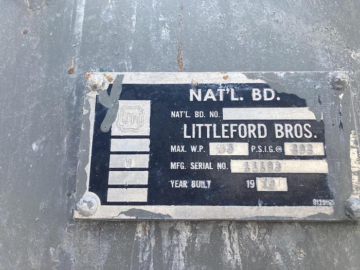 Used Littleford Model W-600 high intensity mixer with 600 liter capacity