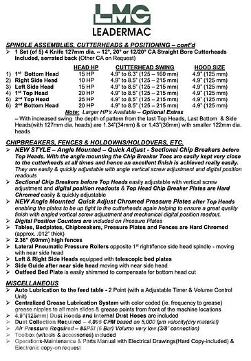 Used 2012 Leadermac M623P Moulder
