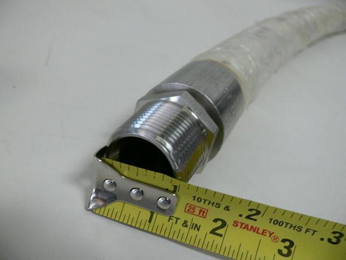 Used 72" Flexible Components hose WTLCT/SFTLW Chemfluor w/ 1" NPT Ends