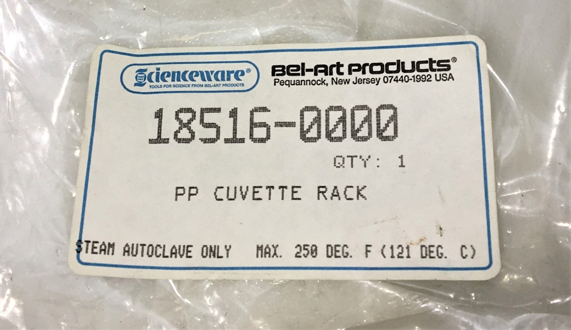 New Open Box Bel-Art F18516-0000 Cuvette Support Rack