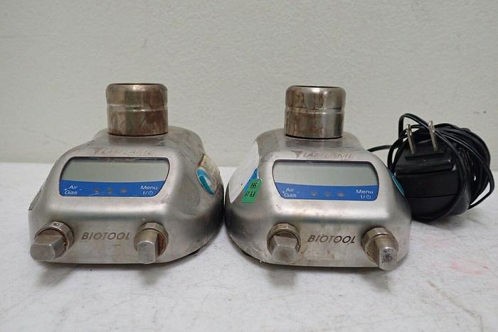 Used Lot of 2 Biotool NeuTec LabFlame IR Laboratory Bunsen Burners with AC Adaptor