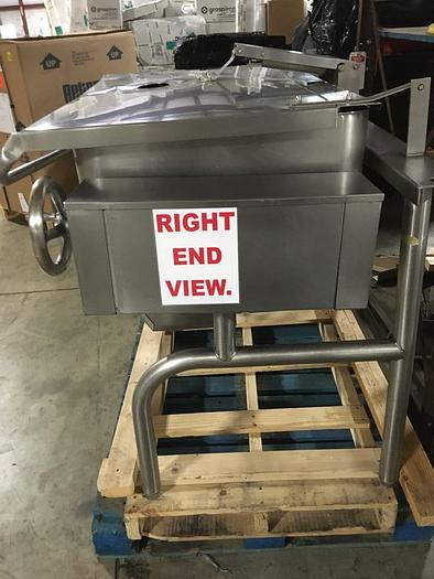 Used GROEN #HFP/2E, 40 GAL. NAT. GAS BRAISING PAN AUTO-TILTING SKILLET, (STOCK #794).