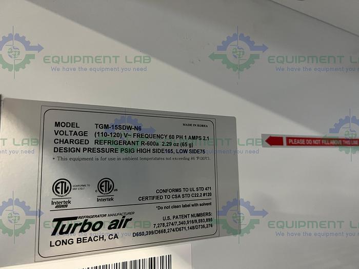 Used Turbo Air  TGM-15SDW-N6 Glass Door Refrigerated Merchandiser 14 Cu, Ft.