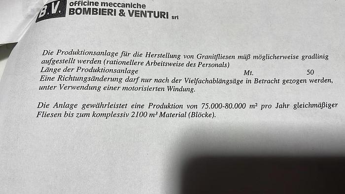 Gebraucht 1996 Bombieri Venturi Taglia Blocchi für Granit