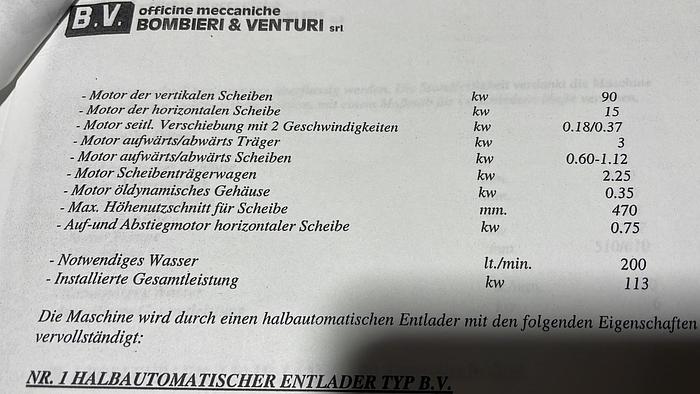 Gebraucht 1996 Bombieri Venturi Taglia Blocchi für Granit