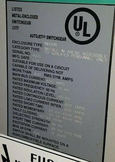 Used Siemens Autojet Switch Gear Switchgear