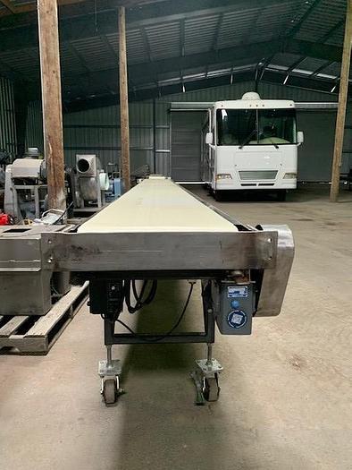 Used 20' Long x 18"Wide Portable Sanitary Flat Belt Conveyor